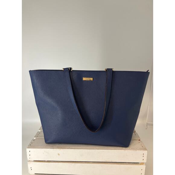 KATE SPADE NAVY BLUE SAFFIANO LEATHER WOMENS SHOULDER BAG - Picture 2 of 16